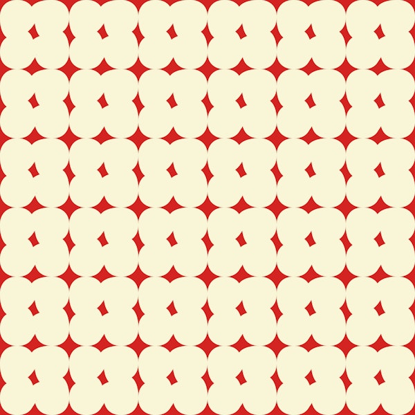 Retro Cloudy Shapes yellow red