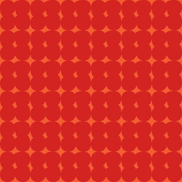 Retro Cloudy Shapes red orange