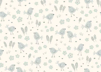 little bird meadows - soft mint wallpaper