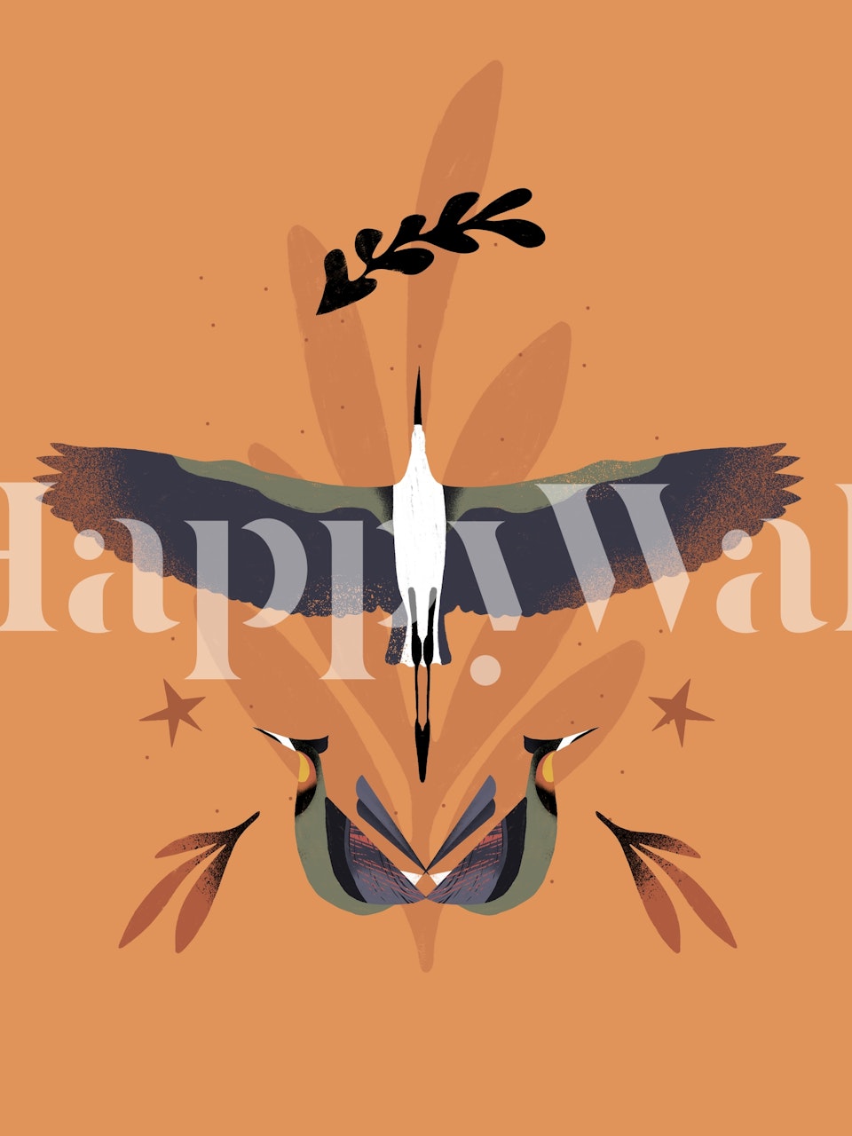 Bird Nature Tapete in einem Wohnambiente