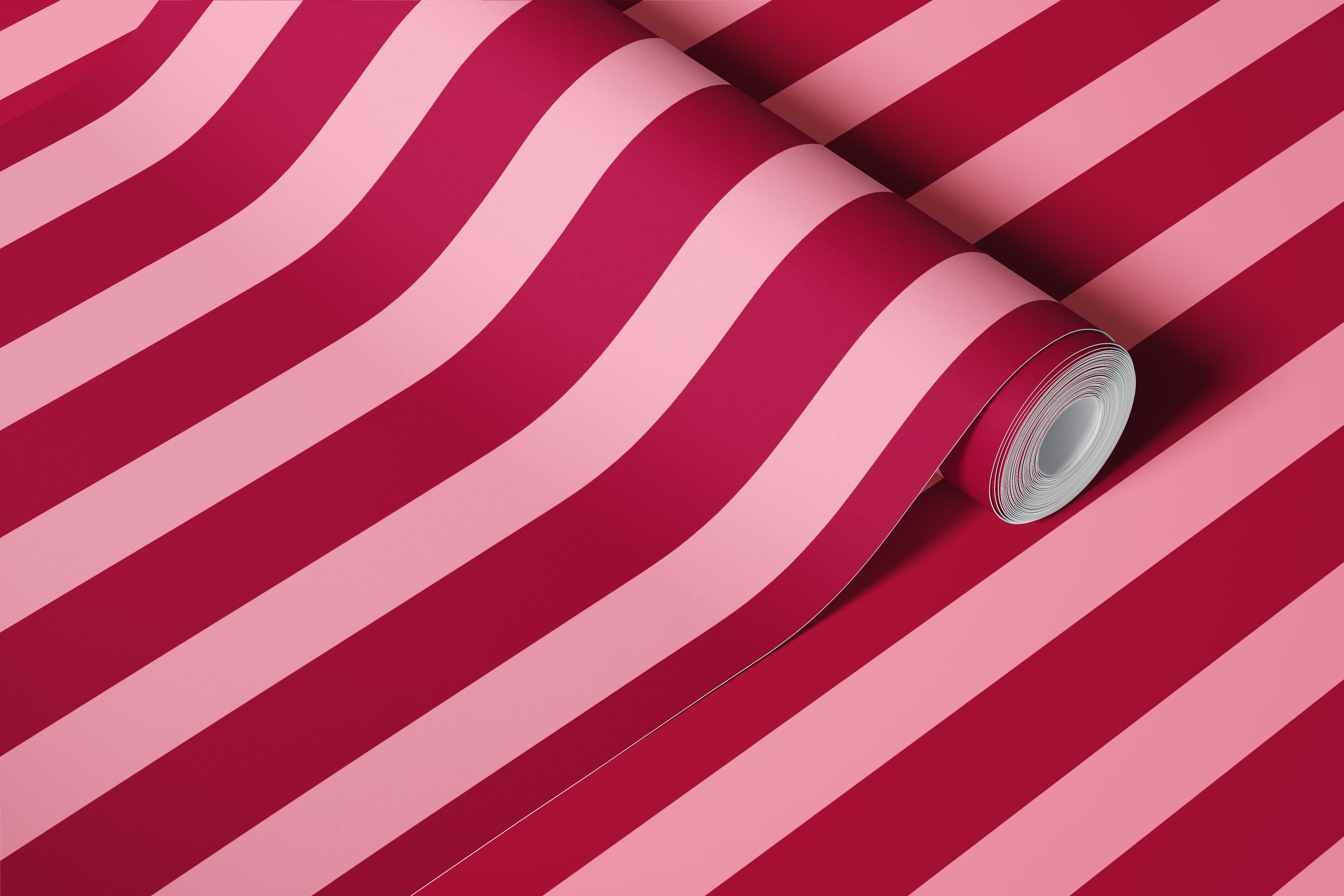 Bold Stripes berry pink wallpaper in a room