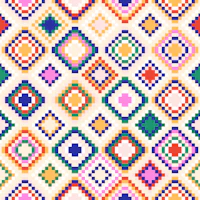 Cool Boho Diamond Mosaic creme tapete