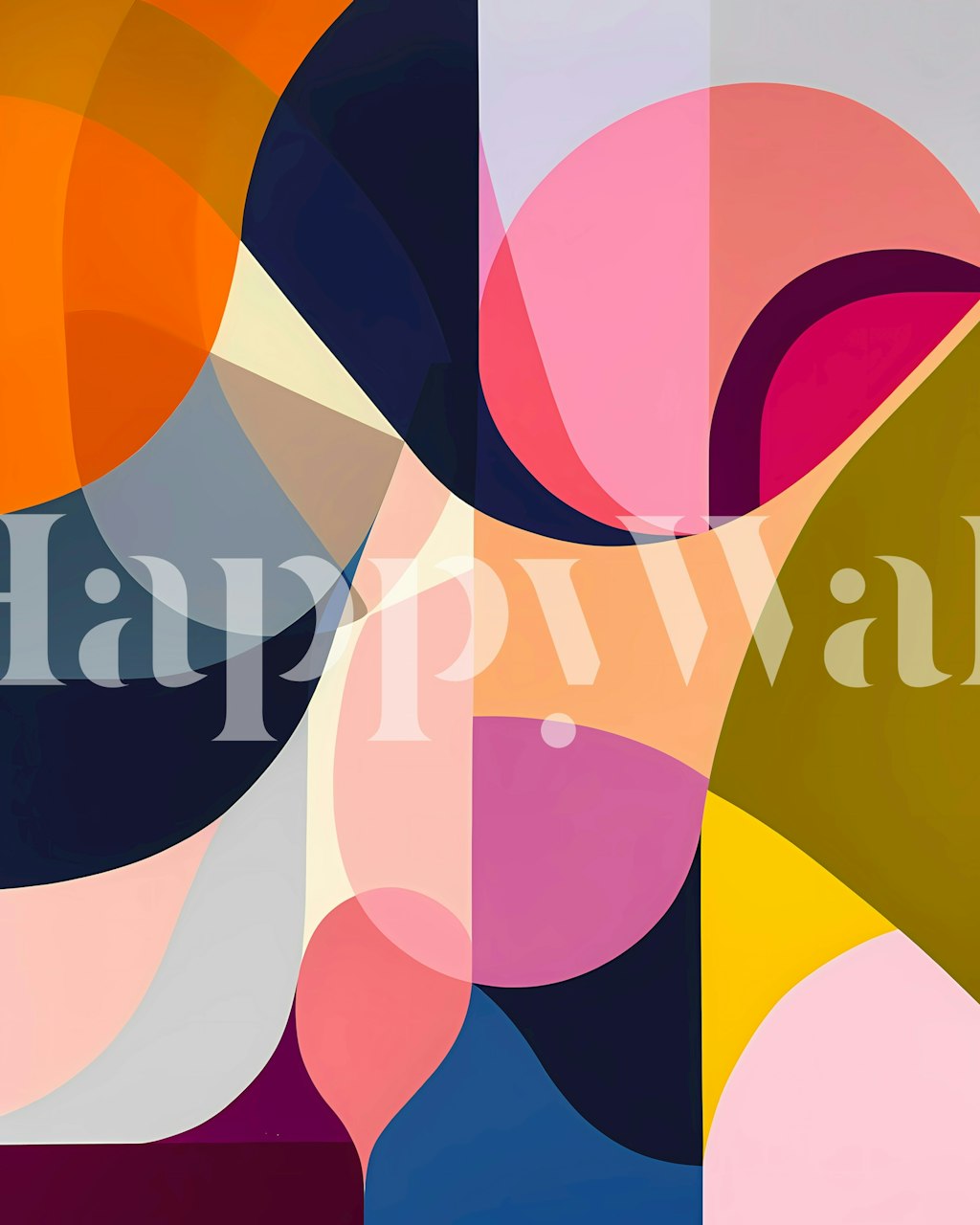 Colorful geometric dance wandbekleding in een kamer