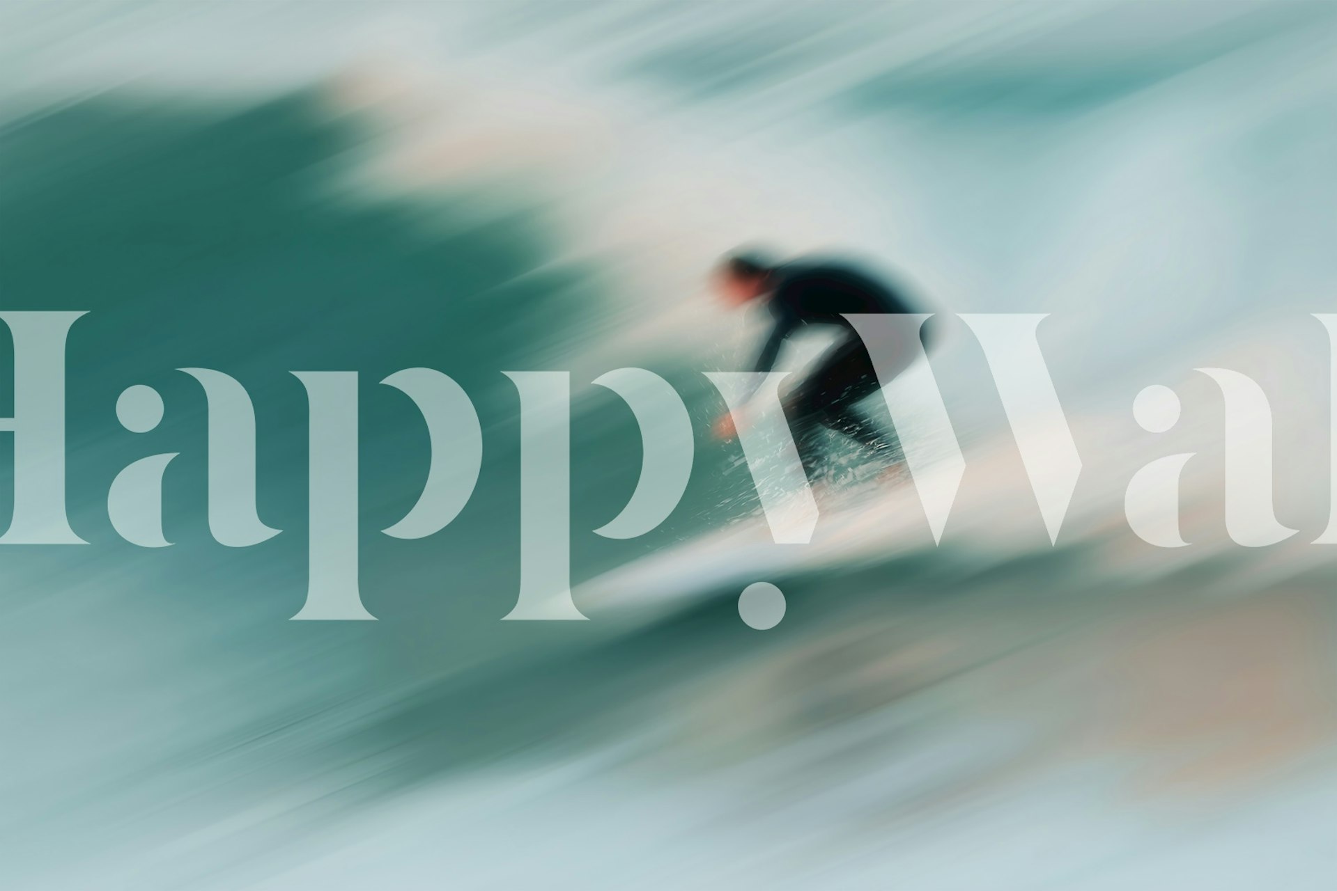 Dynamic surfing motion wallpaper in a room