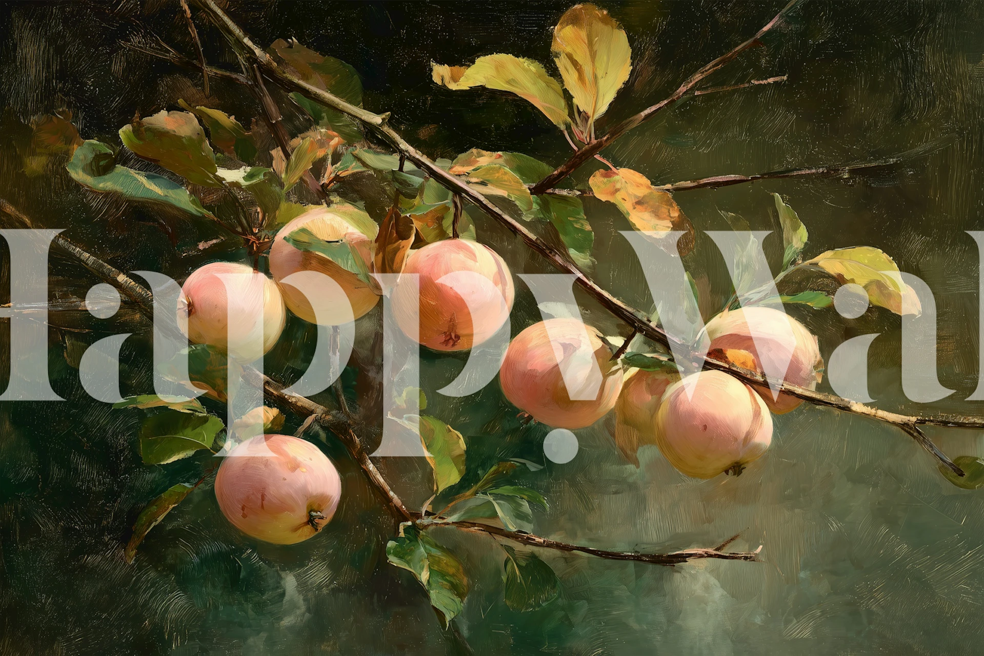 Apple Orchard in Autumn tapet i et hyggeligt rum