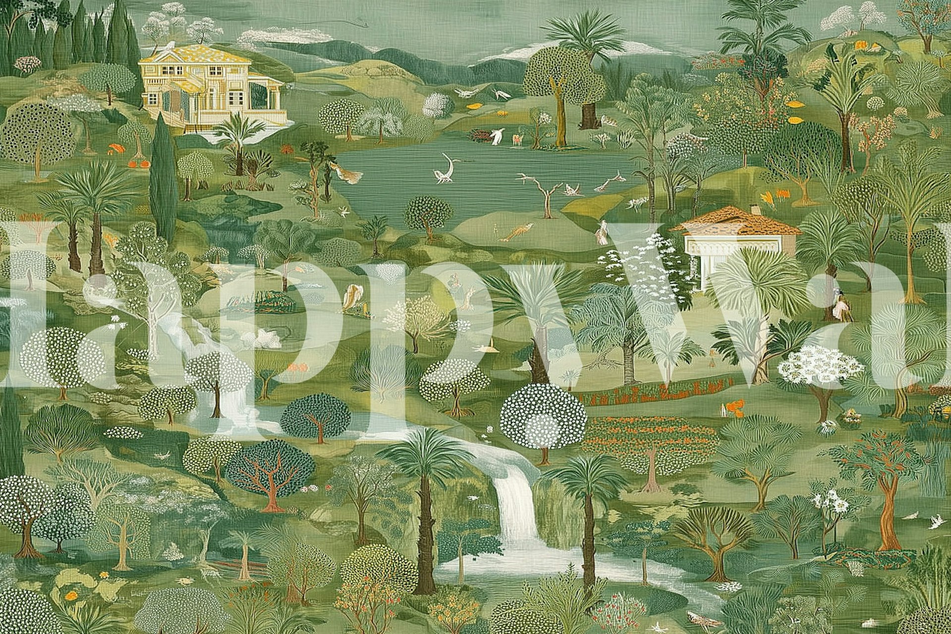 Serene Nature Landscape ταπετσαρία σε ένα δωμάτιο