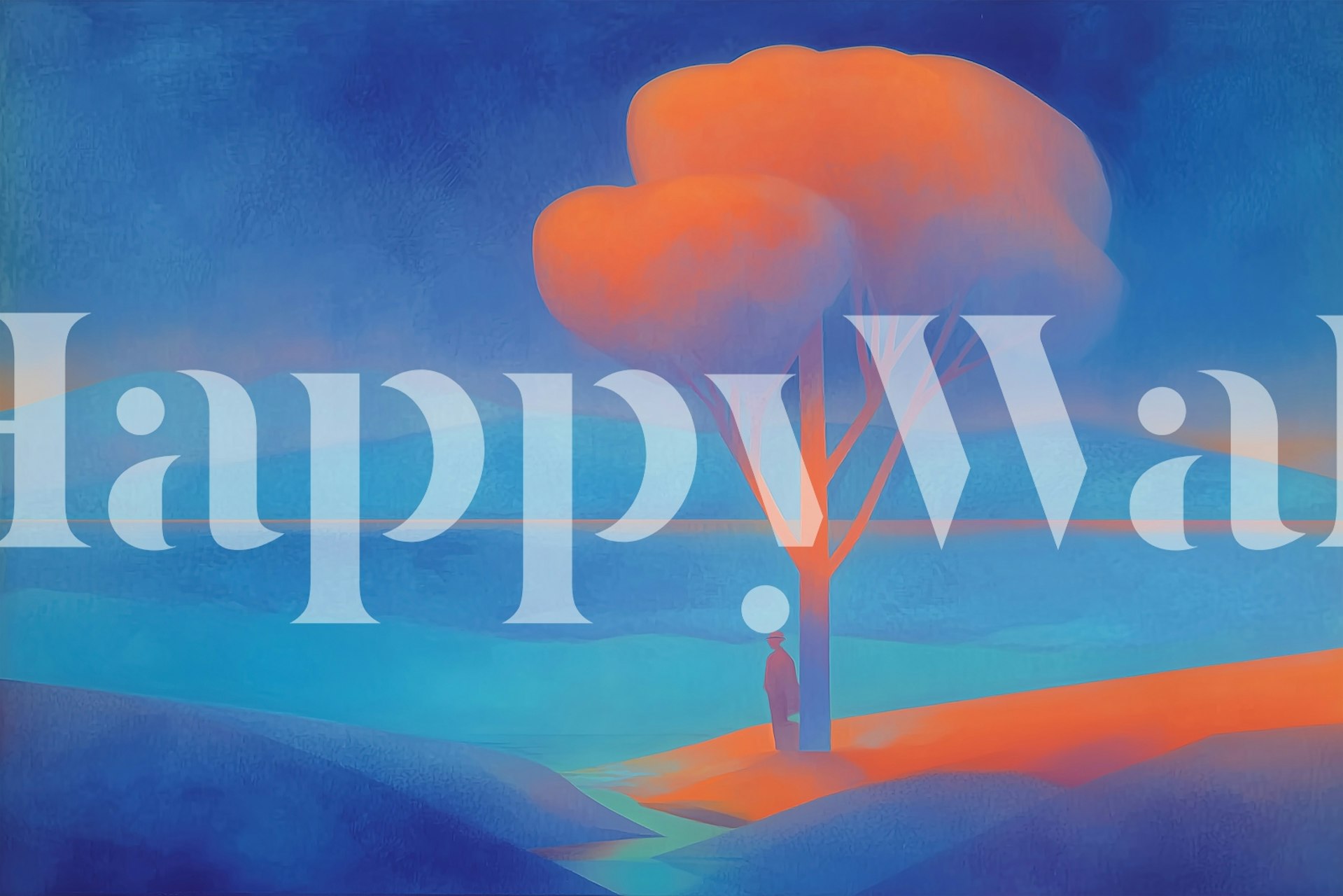 Papel pintado Tranquil Sunset Landscape en una habitación