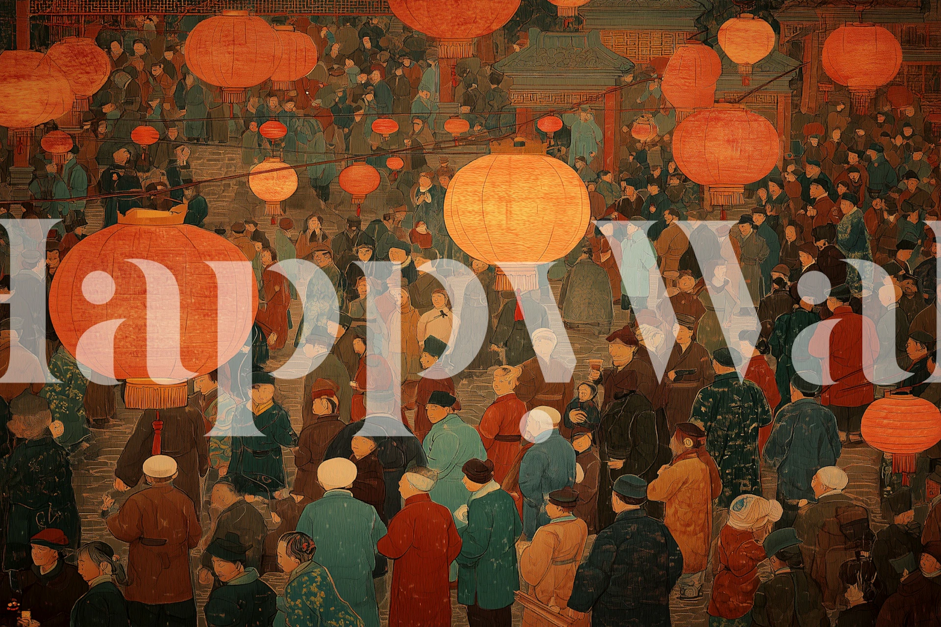 Lantern Festival wallpaper in een kameropstelling
