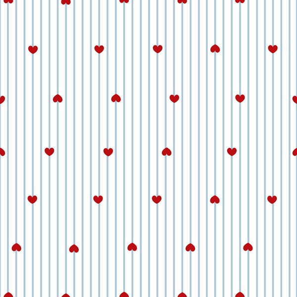 Blue stripe with red heart