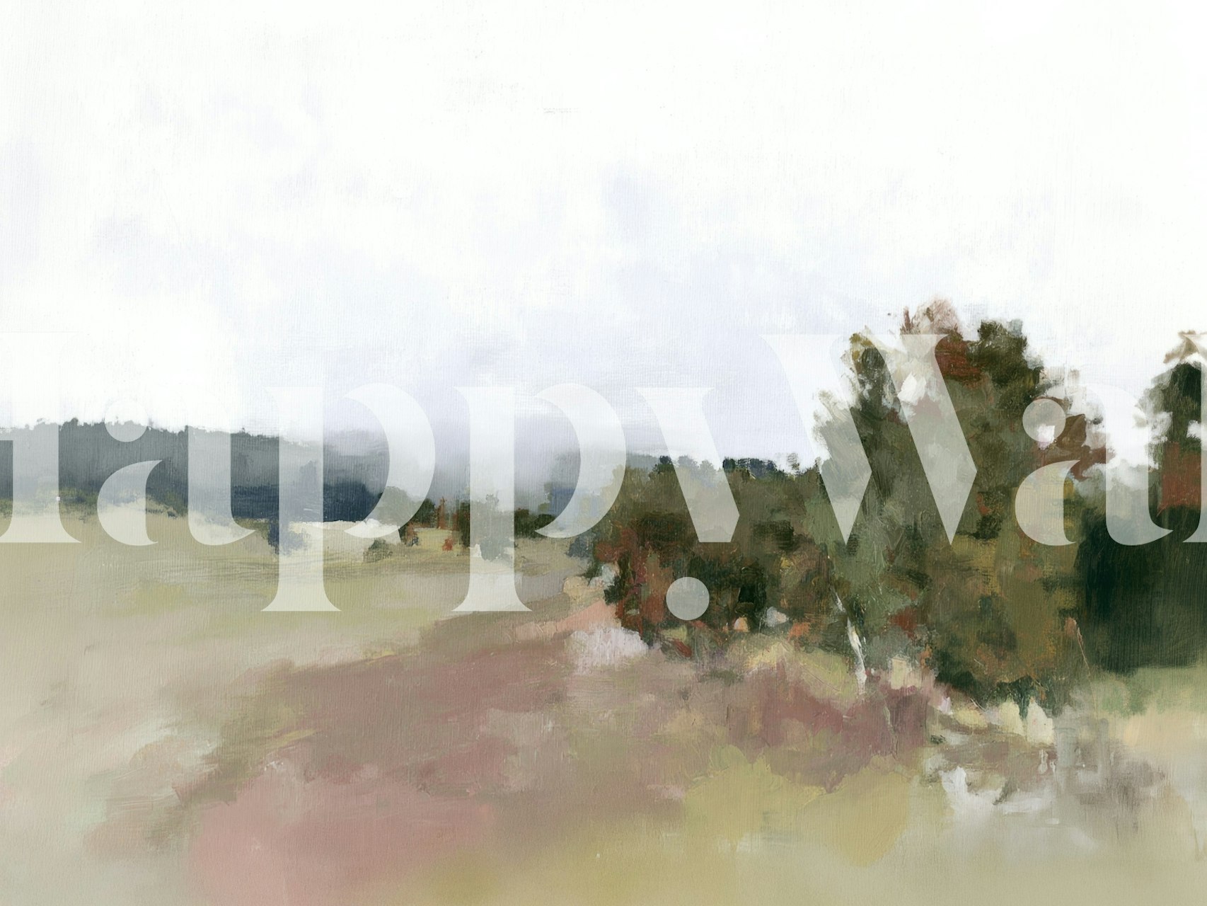 Misty Morning Landscape wallpaper in a room