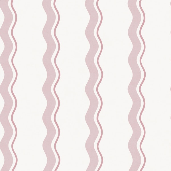 Pink Wavy Stripes - Preppy Grandmillennial