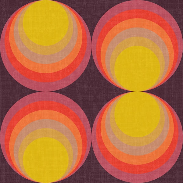 retro gradient circles plum red