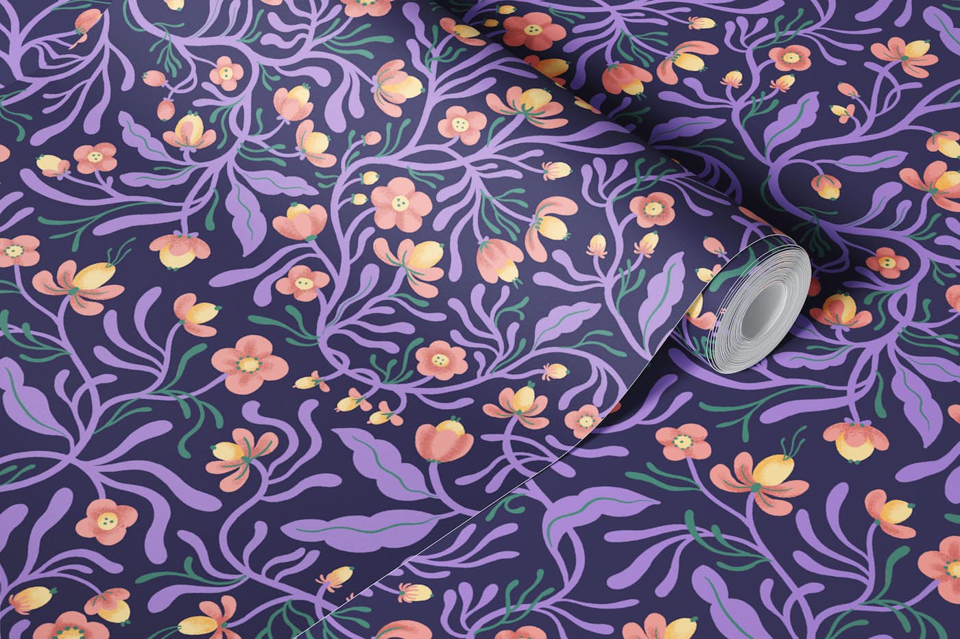 Windling in Midnight Violet wallpaper roll