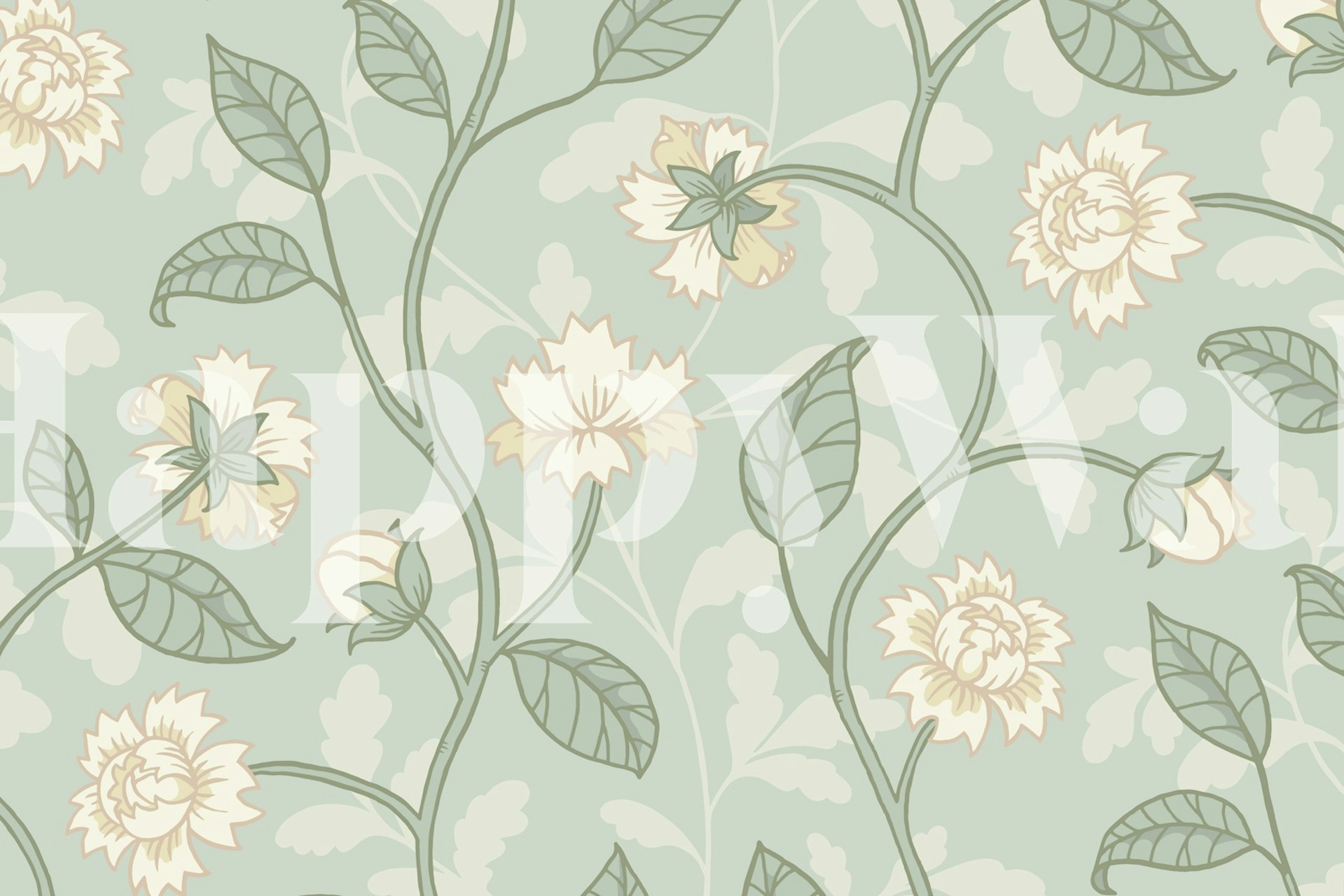 Amanda Light Green Grand ταπετσαρία σε ένα δωμάτιο