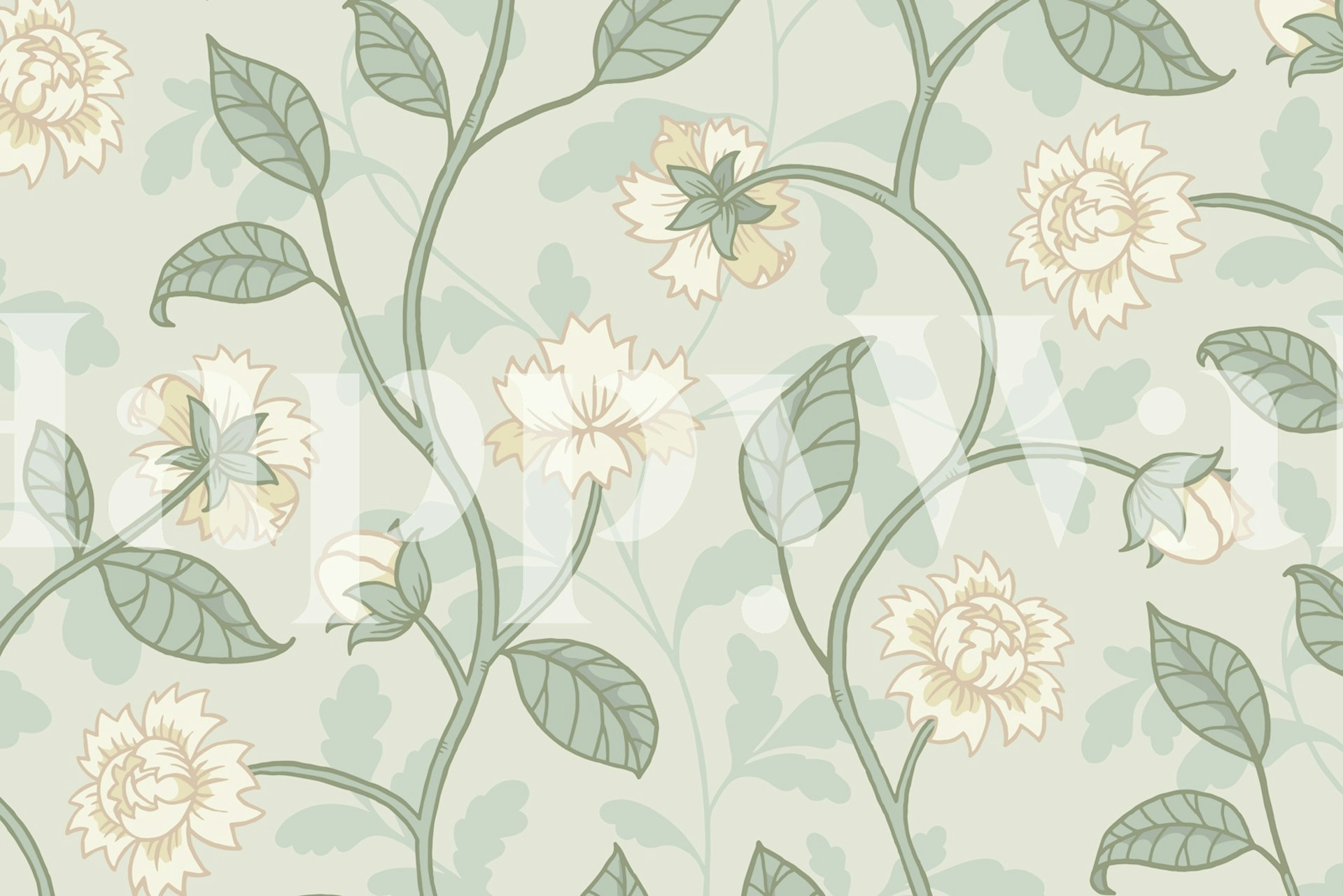 Tapeta s cvjetnim uzorkom u prostoriji