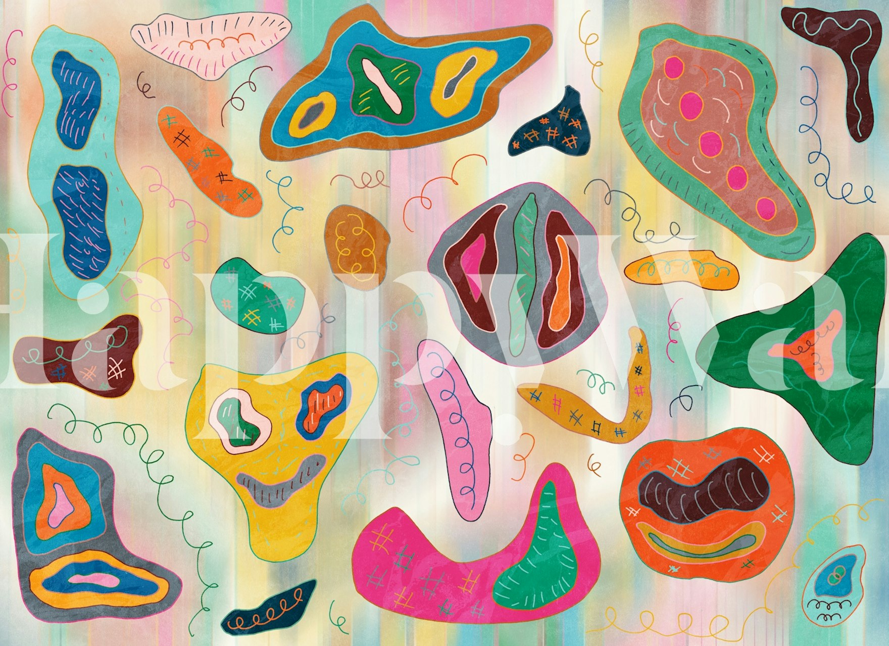 Shapes & Colors 3 vibrant wallpaper in a room