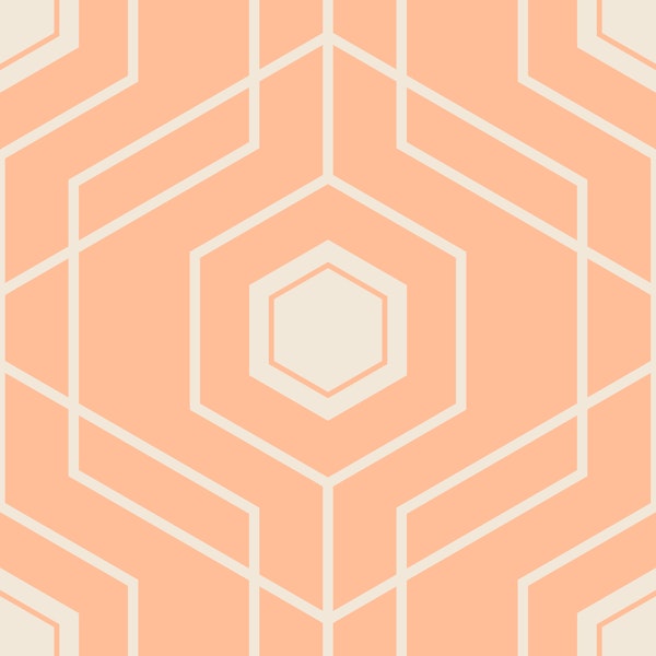 Art Deco Honeycomb - Peach Fuzz Pristine 1