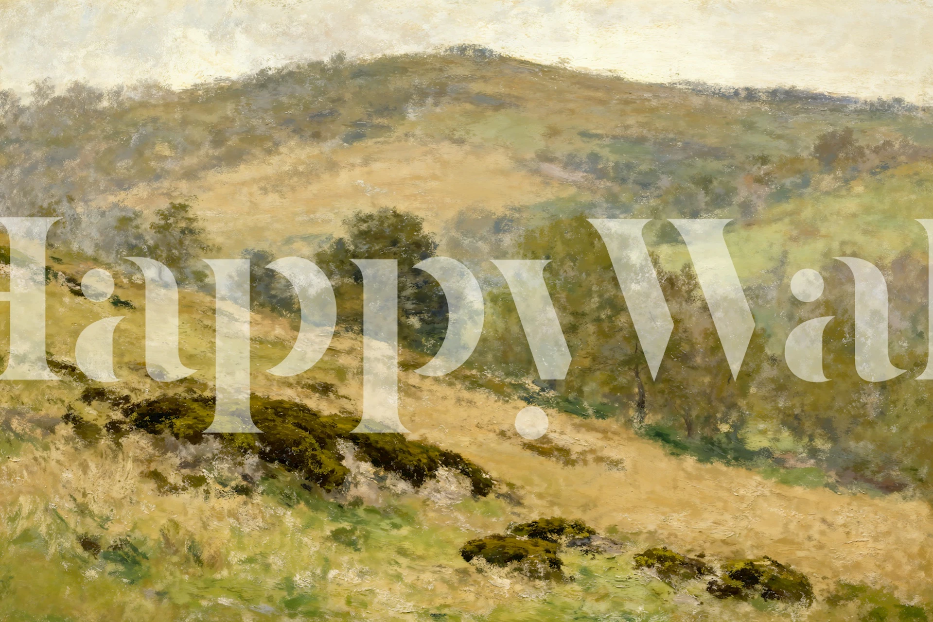 Papel de parede Rustic Meadow Retreat em um quarto