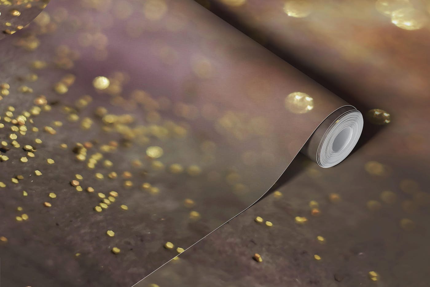 Gold Plum Brown Glitter Glam 1 wallpaper roll