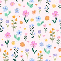 Floral Fantasy Love creme tapet