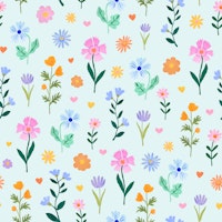 Floral Fantasy Love mint tapet