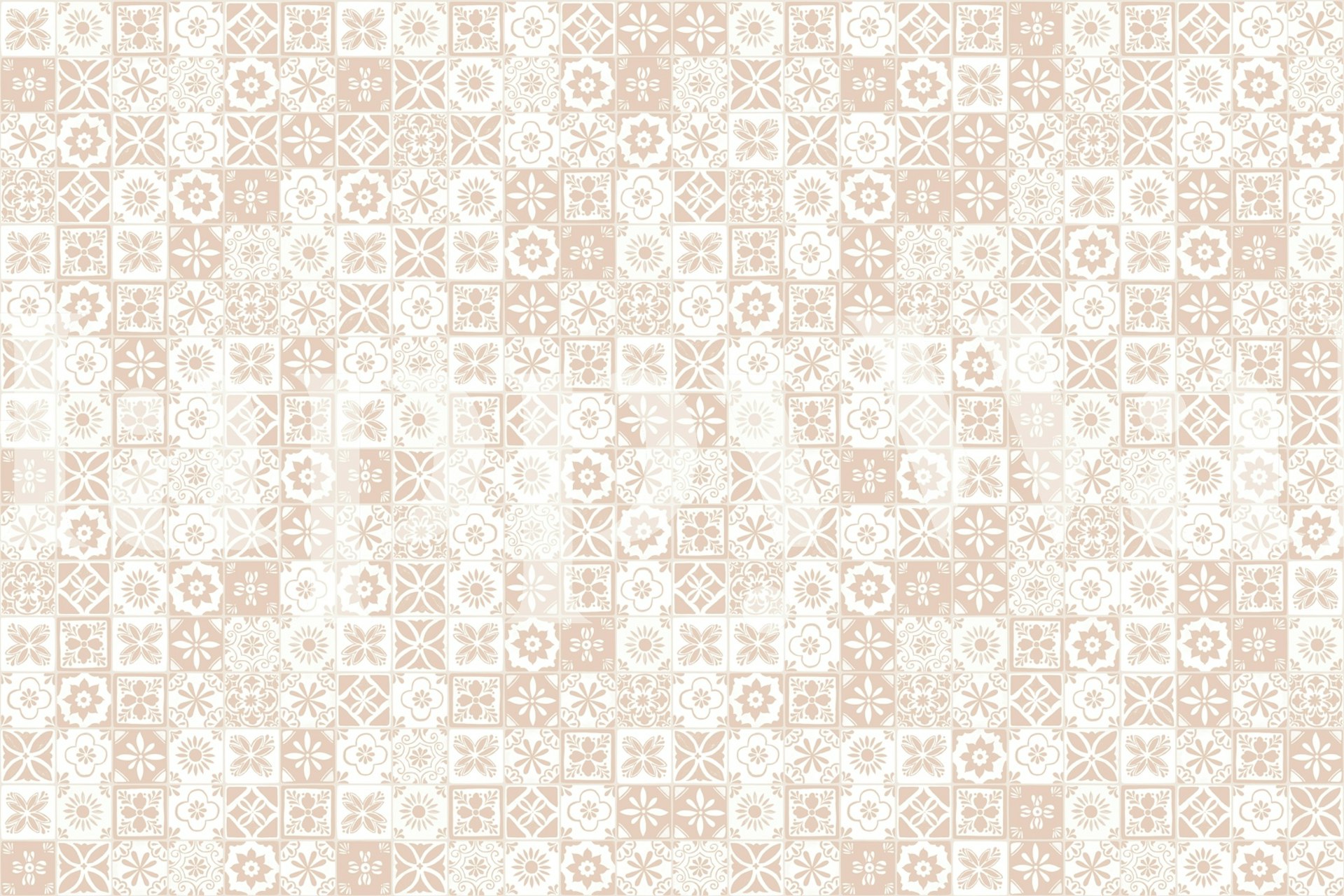 Papel pintado Mediterranean Beige Tiles en una habitación