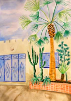 Sunlit Morrocan Street wallpaper