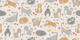 doodle cats garden - grey and ginger