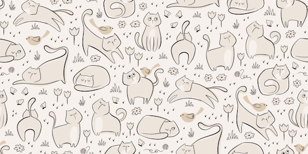 doodle cats garden - neutral