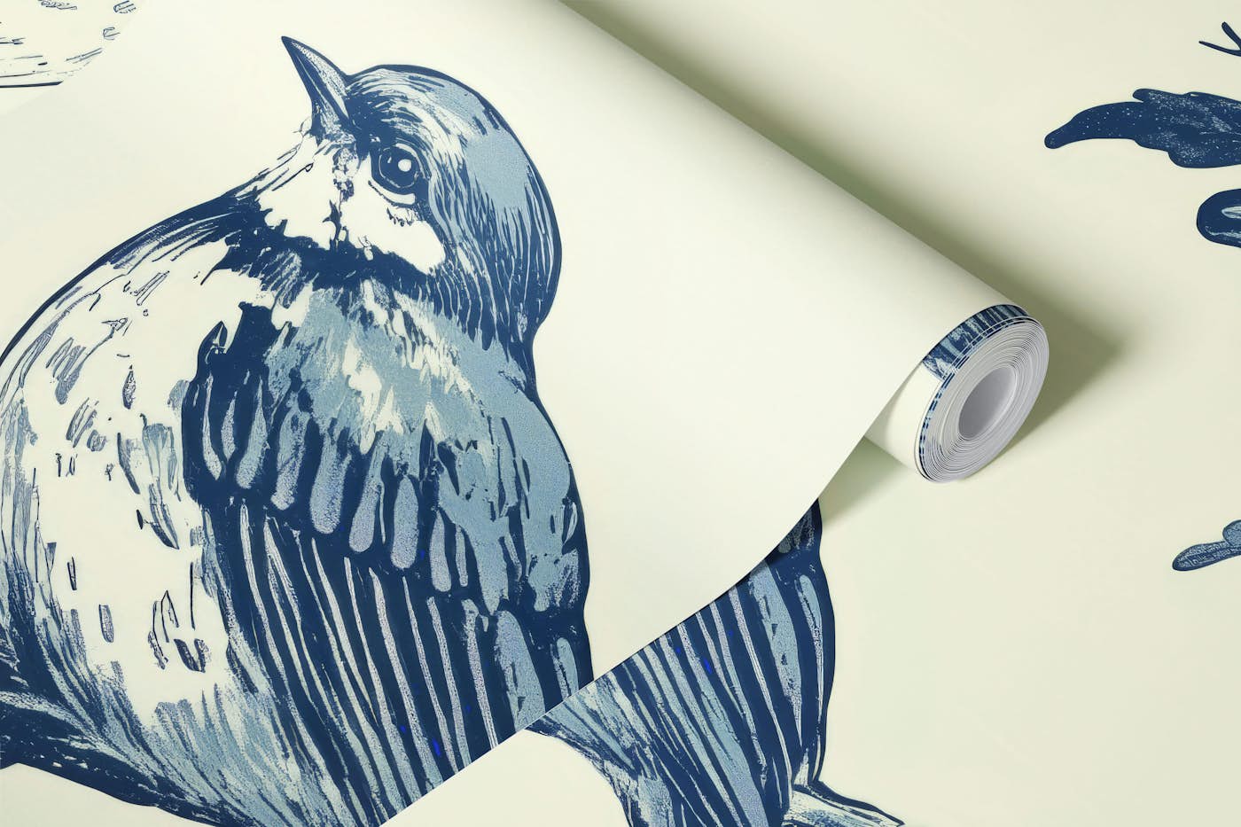 Toile de Jouy - Bird Floral Scene wallpaper roll