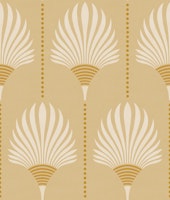 art deco palms - sand - mustard carta da parati