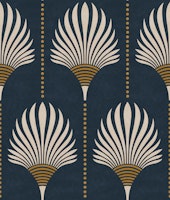 art deco palms - midnight blue tapete