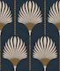 art deco palms - midnight blue