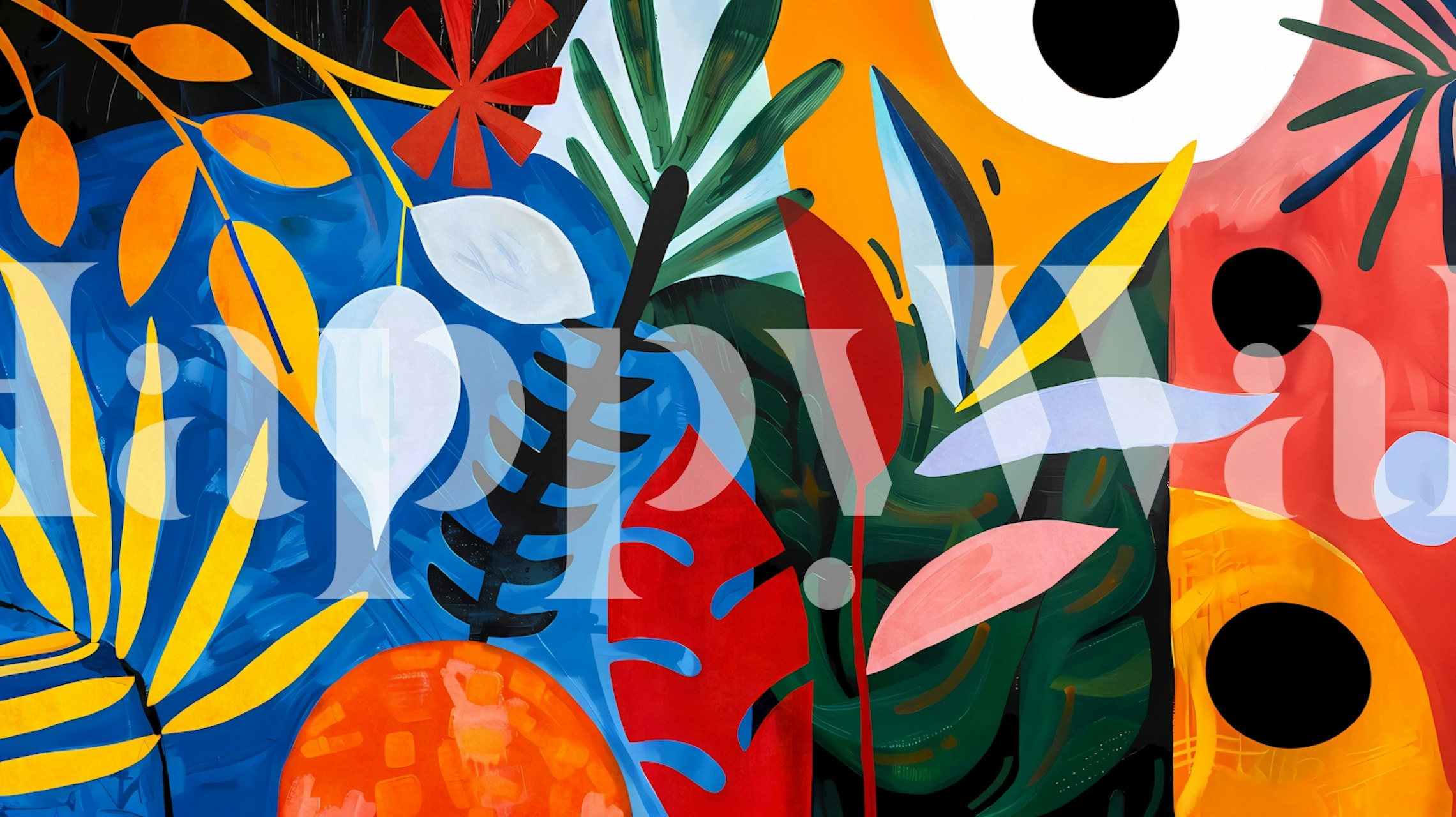 Tropical Color Burst papier peint dans une pièce