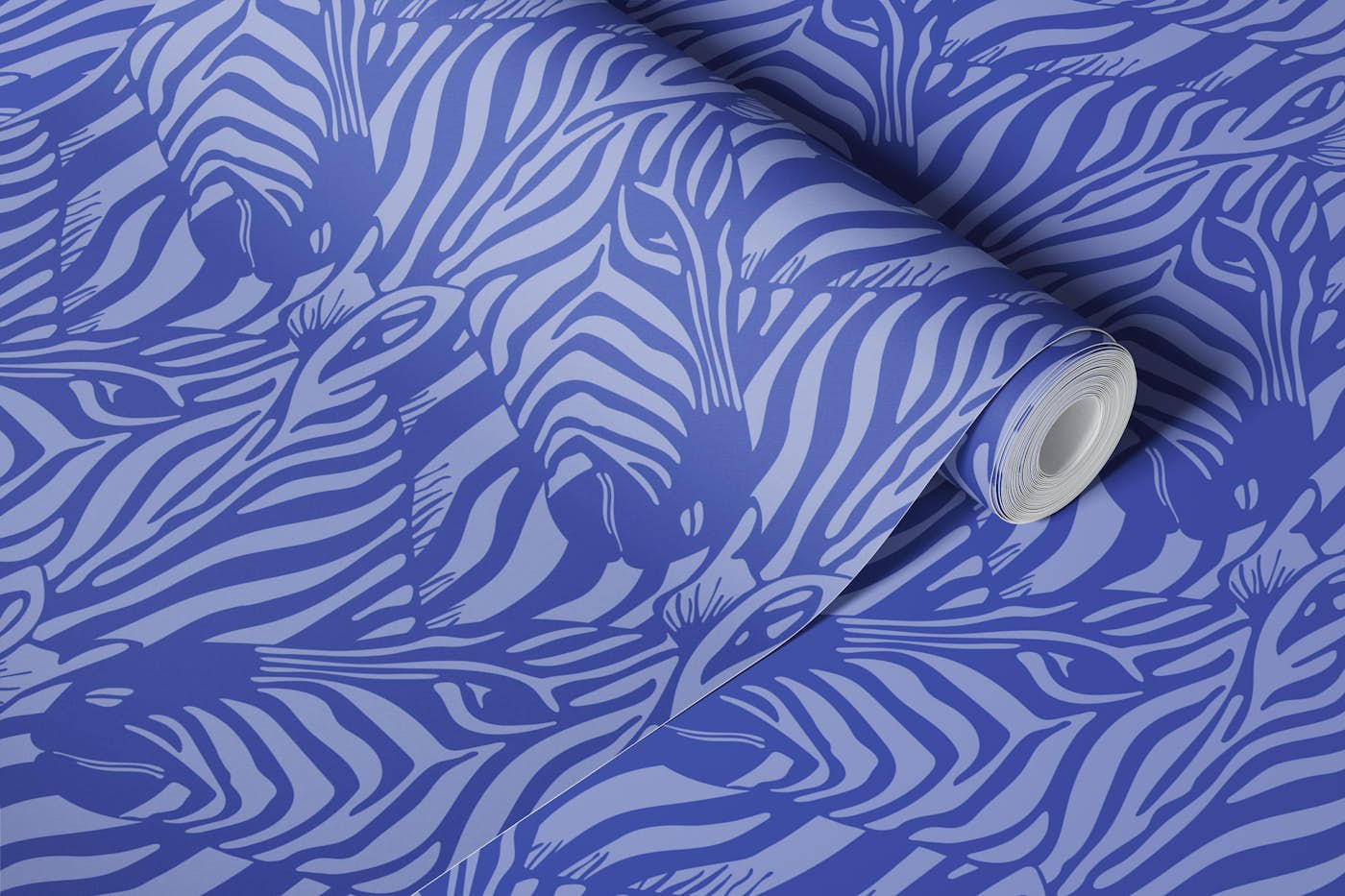Zebra Herd Wild Animal Safari Purple Lavender wallpaper roll