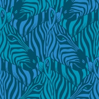 Zebra Herd Wild Animal Safari Aqua Blue Teal tapety