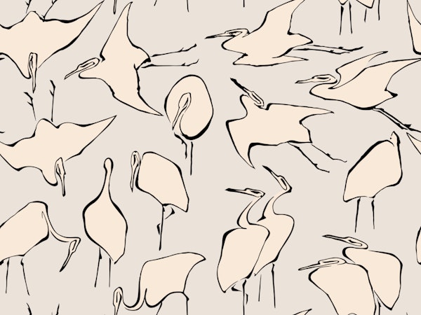 Vintage Japanese Egrets 4