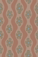 Ripple Floral Retro Wavy Stripes Mocha Mousse tapety