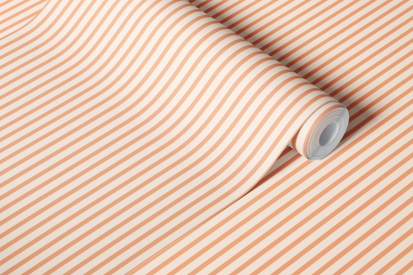 Preppy Stripes - peaches and cream - S wallpaper roll