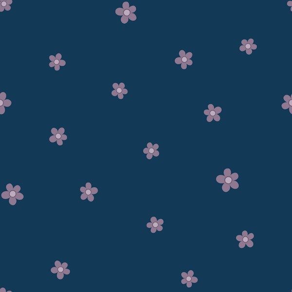 Forget-me-nots - mauve on navy - small