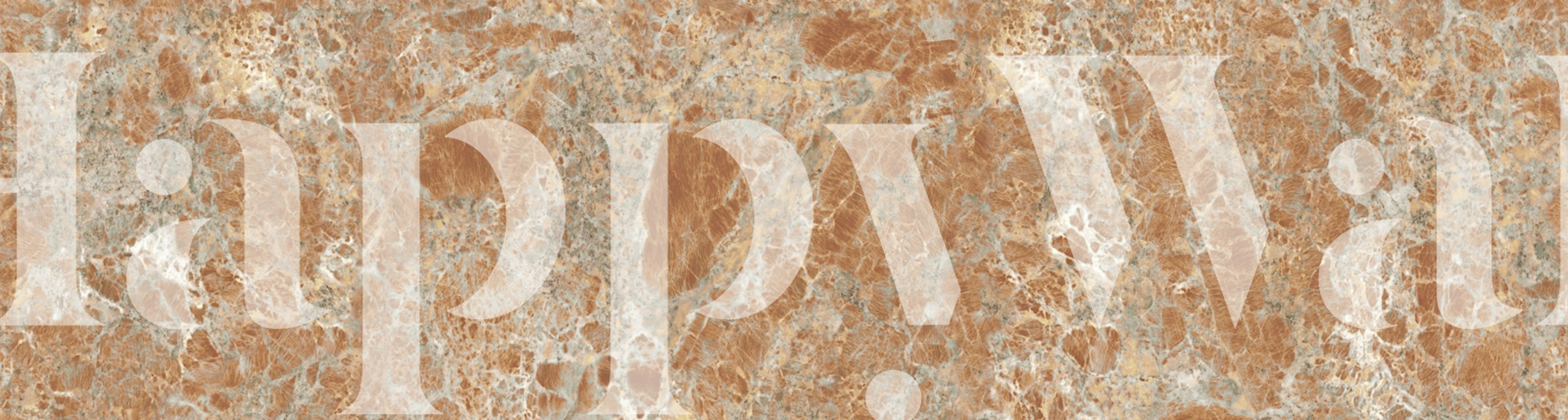 Brown and beige marble effect wallpaper with golden hues