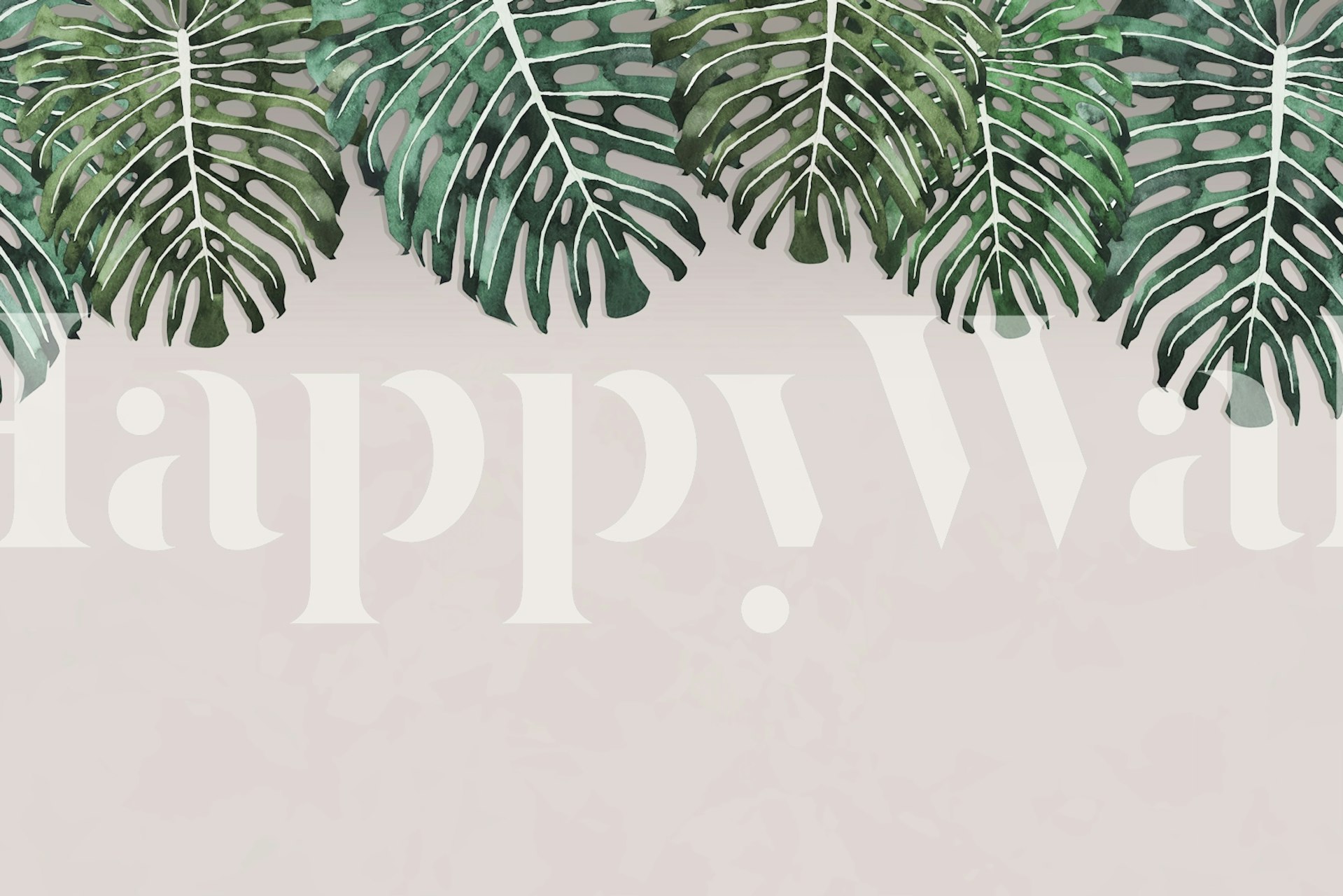 Monstera Jungle Foliage beige tapetti huoneessa