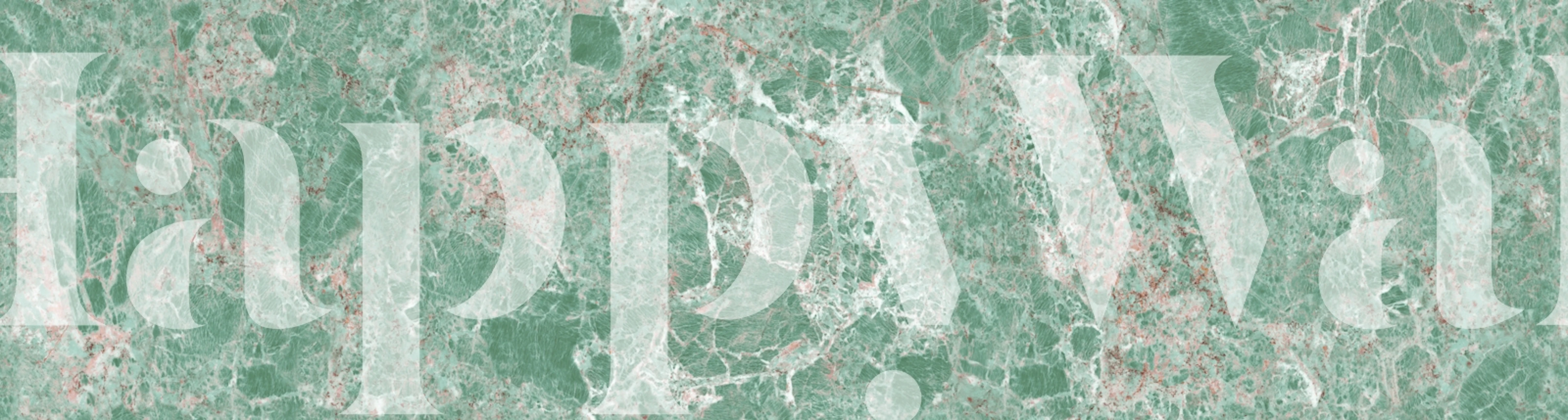 Green marble effect wallpaper with intricate natural patterns