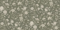 Vintage floral dark green cream tapet