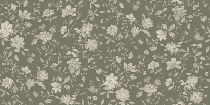 Vintage floral dark green cream