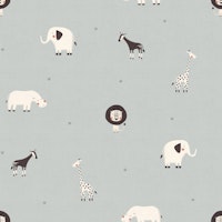 Cute Safari Expedition Pale Blue wallpaper