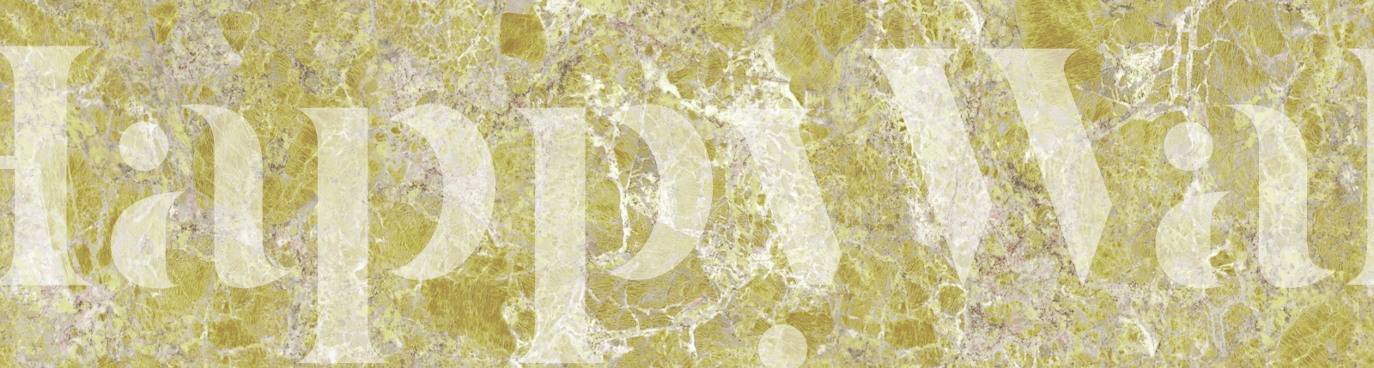 Gold marble pattern with green and pink veins wallpaper