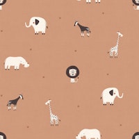 Cute Wildlife Companions salmon pink wallpaper