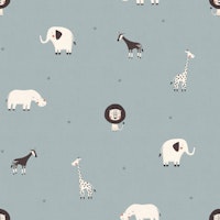 Playful Jungle Safari blue wallpaper
