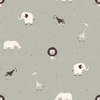 Whimsical Safari Animals green wallpaper